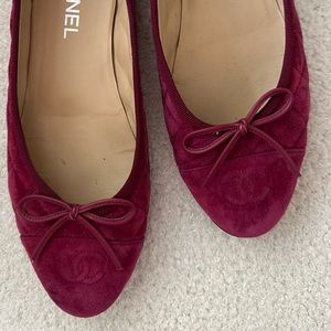 Chanel Suede Quilted Ballet Flats 40.5